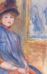 Niña con Vestido Azul de Pierre Auguste Renoir
