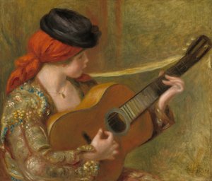 Joven Española con una Guitarra, 1898 de Pierre Auguste Renoir