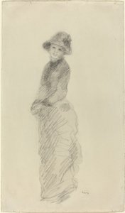 Joven Mujer de Pie, c. 1880 de Pierre Auguste Renoir