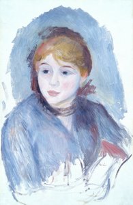 Joven chica en azul, c1882 de Pierre Auguste Renoir