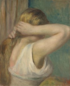 Joven con los brazos en alto, c.1895 (óleo sobre lienzo) de Pierre Auguste Renoir