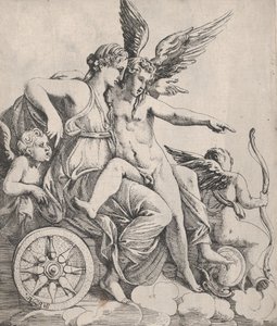 Venus y Cupido en un carro de Pierre Biard