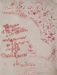Anuncio de un nacimiento, 1898
