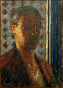 Autorretrato a contraluz, papel de flores de Pierre Bonnard