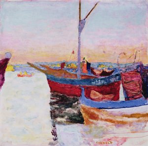 Barcos en Cannes, al anochecer, 1924 de Pierre Bonnard