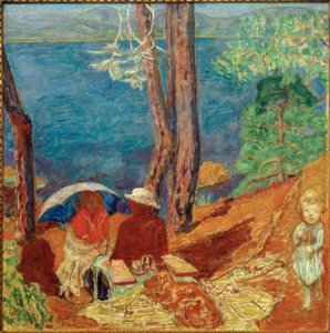 Borde del mar, bajo los pinos de Pierre Bonnard