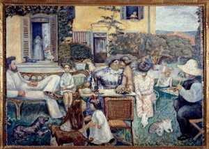 Tarde burguesa o la familia en la terraza, 1900 de Pierre Bonnard