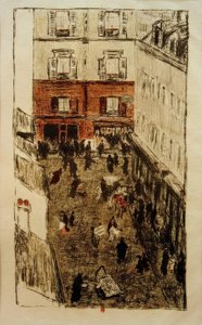 Esquina de calle, vista desde arriba de Pierre Bonnard