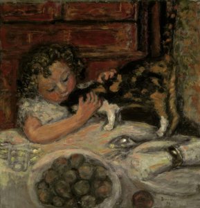Niña pequeña con gato