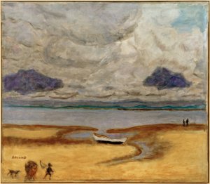 La playa en marea baja (Marea baja en Arcachon) de Pierre Bonnard