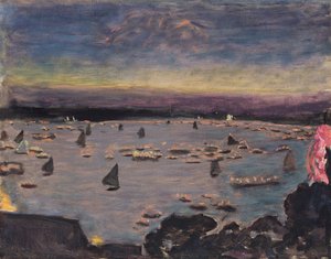Procesión de linternas en el Outer Alster, 1913 de Pierre Bonnard