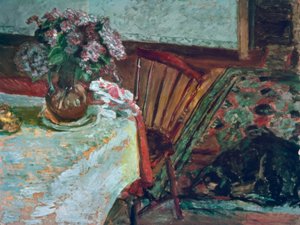 El perro Black y el ramo de lilas de Pierre Bonnard
