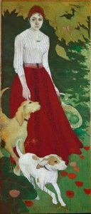 Señorita Andrée Bonnard y sus perros de Pierre Bonnard