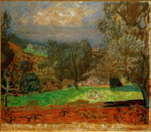 Paisaje al atardecer (Le Cannet) de Pierre Bonnard