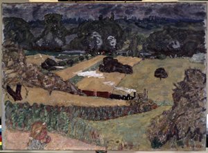 Paisaje con tren de carga. Pintura de Pierre Bonnard (1867-1947) de Pierre Bonnard