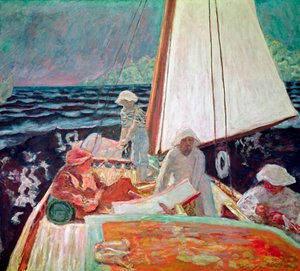 Signac y sus amigos navegando, 1924-25 de Pierre Bonnard
