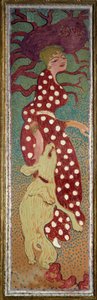 Mujer en el vestido con lunares blancos de Pierre Bonnard