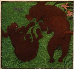 Dos perros jugando de Pierre Bonnard
