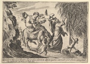 Ángeles dando dátiles a un niño, 1610-42 de Pierre Brebiette