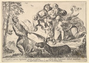 Ángeles Elevando a la Virgen y el Niño, 1610-42 de Pierre Brebiette