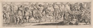 Ninfas y sátiros bailando