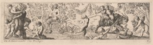 Putti y Sátiros Disparando Flechas de Pierre Brebiette