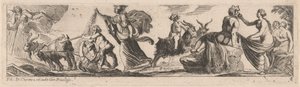 Sátiro conduciendo un par de cabras de Pierre Brebiette