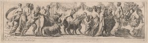 Sátiros Llevando Animales a un Altar de Pierre Brebiette