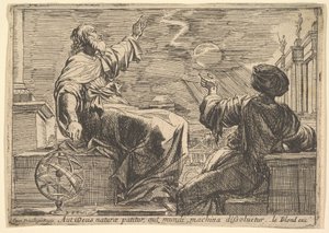 Dos filósofos observando un eclipse, 1615-42 de Pierre Brebiette