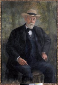 Retrato del presidente del consejo Henri Brisson (1835-1912) en su jardín en Montmorency de Pierre Carrier Belleuse