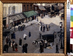 Plaza Pigalle en París. Pintura de Pierre Carrier-Belleuse (Carriere Belleuse de Pierre Carriere Belleuse