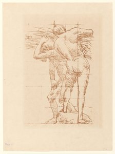 Estudio de dos hombres desnudos con un manojo de paja de Pierre Cécile Puvis de Chavannes