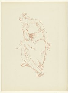 Zittende half naakte vrouw Estudio de una mujer desnuda sentada medio cubierta Estudiar El juicio (título de la serie) de Pierre Cécile Puvis de Chavannes