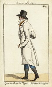 Joven dandy con abrigo de jinete, chaleco de cisne de Pierre Charles Baquoy