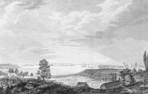 Vista suroeste de la ciudad de Nueva York, en América del Norte, ca. 1768
