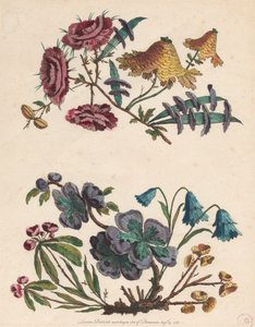 Dos ramilletes de flores imaginarias