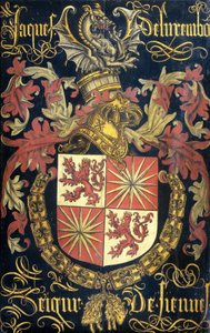 Escudo de Jacobo de Luxemburgo (después de 1441-88), Señor de Fiennes, en su calidad de caballero de la Orden del Toisón de Oro de Pierre Coustain (attributed to)
