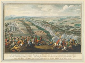 La batalla de Poltava el 27 de junio de 1709, después de 1724