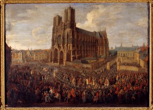 Cabalgata llevando a Luis XV a la Abadía de Saint Remy de Reims, 26 de octubre de 1722 de Pierre Denis Martin