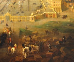 El Castillo de Versalles y la Plaza de Armas, Detalle de Pierre Denis Martin