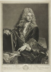Retrato de Robert de Cotte de Pierre Drevet
