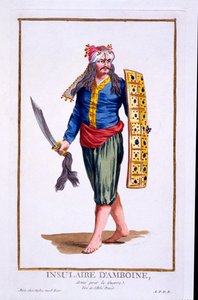 Nativo de la isla de Amboine, armado para la guerra, de 