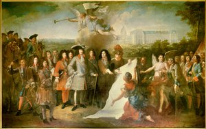Presentación del plano de la Casa Real de los Inválidos a Luis XIV por el marqués de Louvois (1639-1691) Entre los presentes se encuentran Henri de la Tour d