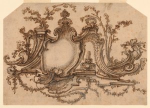 Diseño para decoración de panel con ornamento rocaille