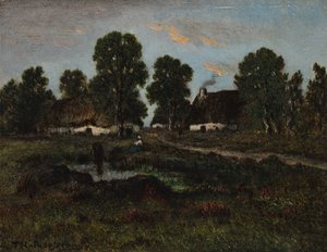 Cabañas cerca de Larchant, sin fecha de Pierre Etienne Theodore Rousseau