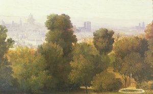 París visto desde las alturas de Belleville, c.1830 de Pierre Etienne Theodore Rousseau