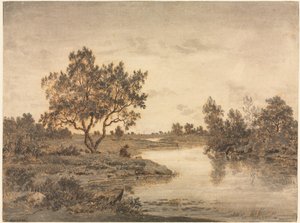 El pescador Le Pêcheur, c. 1840-45 de Pierre Etienne Theodore Rousseau