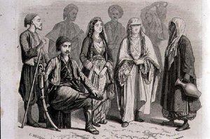 Vestimenta Anatolia en la década de 1860, grabado por Stephane Pannemaker de Pierre Eugene (after) Grandsire