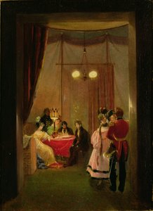 El salón de Hortense de Beauharnais (1783-1837) en Roma de Pierre Felix Cottrau