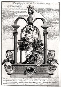 A la gloria del Muy Honorable Robert Walpole (1676-1745) 1er Conde de Orford de Pierre Fourdrinier